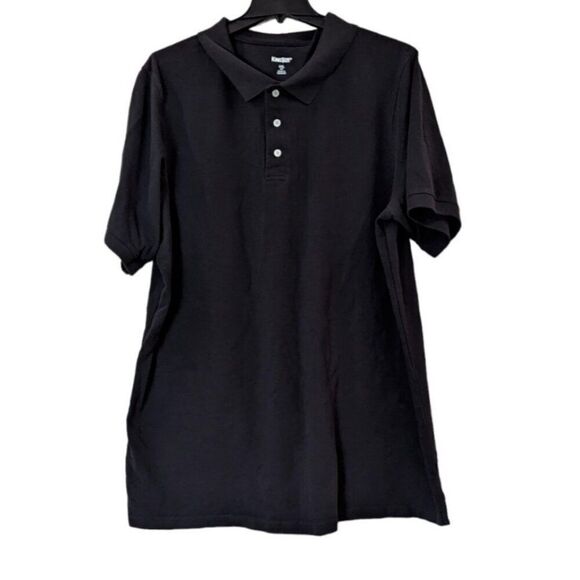 Kingsize Mens 3XL Black Polo Shirt Solid Pure Cotton Short Sleeve Collared Top - Picture 1 of 8